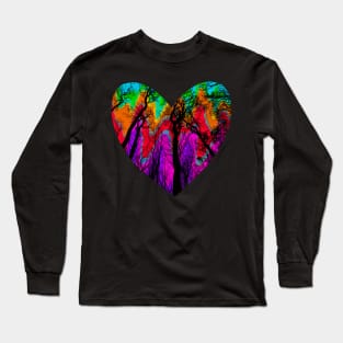 Rainbow Forest Heart Long Sleeve T-Shirt